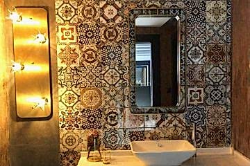 Dekorasyonunda etnik detaylara yer verdiğimiz lavabomuzun imalatı tamamlandı